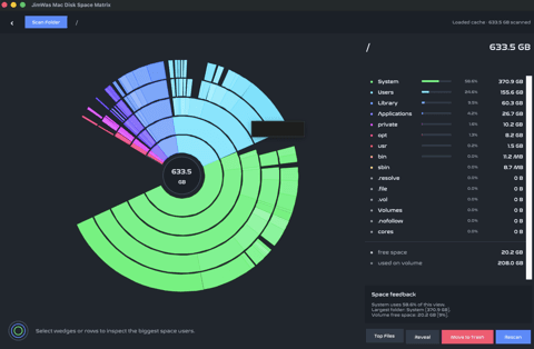 JimWas Disk Space Matrix for macOS product screenshot