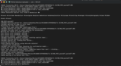 TikTok Selenium Uploader with AI Captions product screenshot