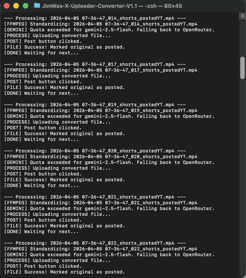 X.com Video Uploader with AI Captions product screenshot